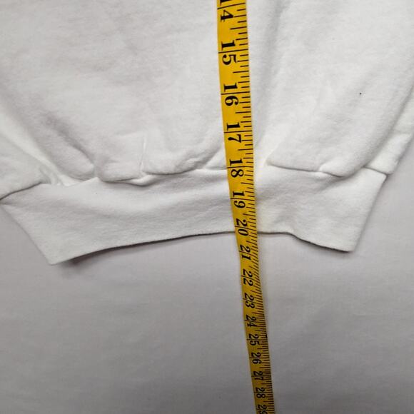 Vintage Scarecrow Sweatshirt Hanes Blue Bow White Youth M Fall Sweater 90s - Picture 13 of 13